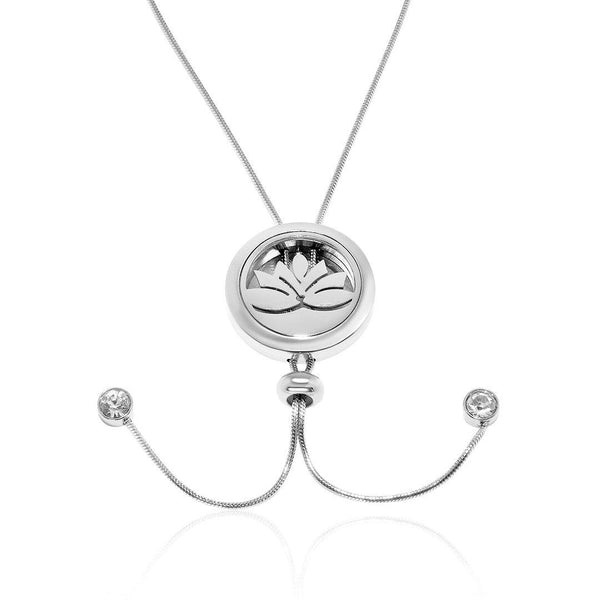 Lotus-Anhänger-Halskette mit verstellbarer Schlangenkette