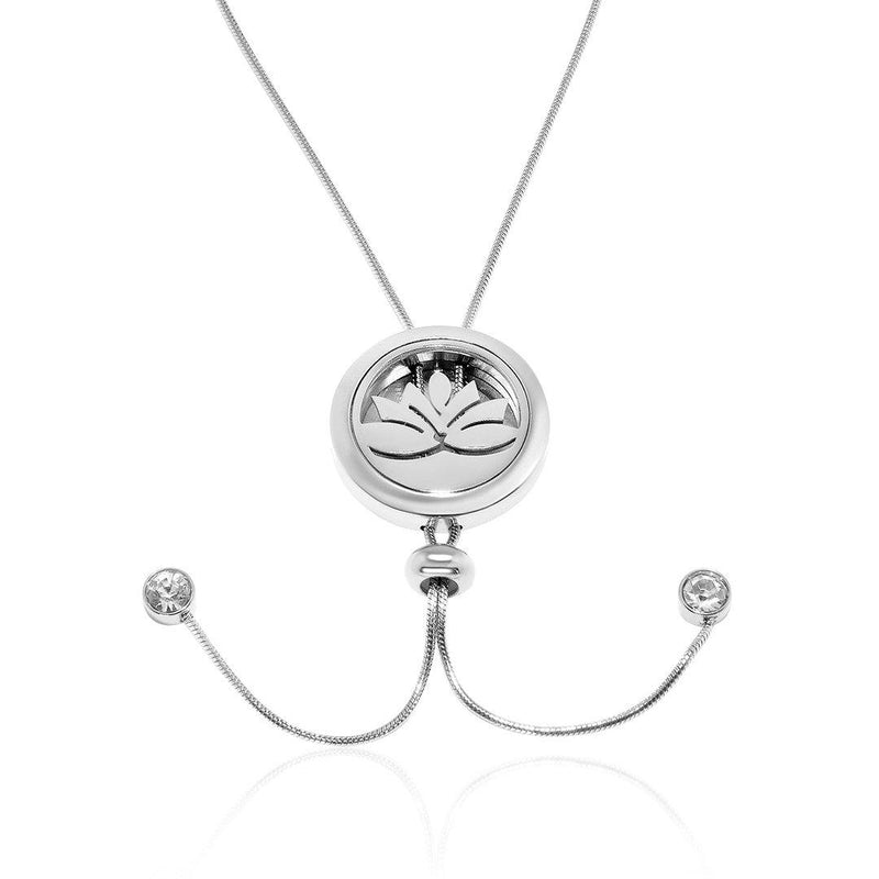 Lotus-Anhänger-Halskette mit verstellbarer Schlangenkette